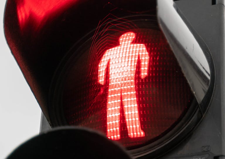 Close-up of a Red Traffic Light